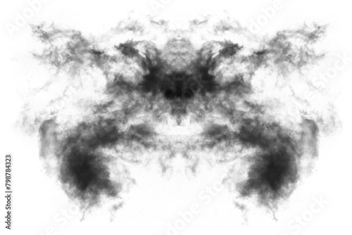 Textured Smoke,Abstract black,isolated on white background