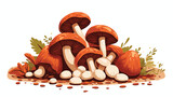 Appetizing fresh mushrooms composition vector illus