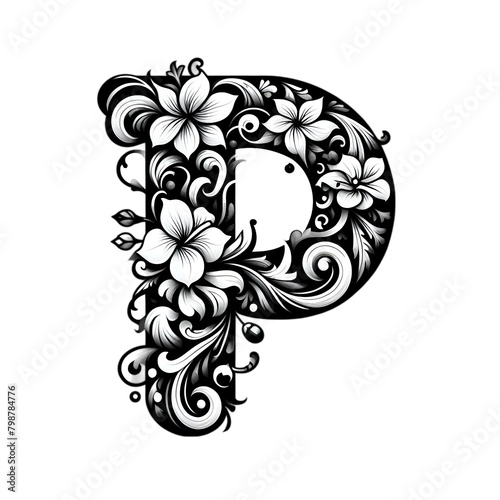 Floral Alphabet P photo