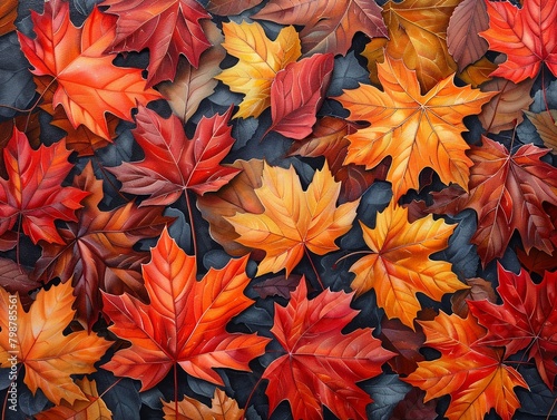 vibrant autumn leaves, crisp fall air , hyper detailed