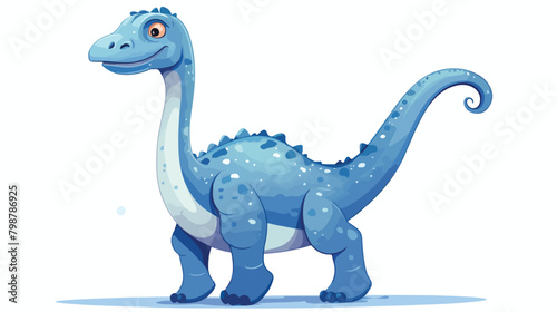 Cute long-necked dinosaur isolated on white backgro