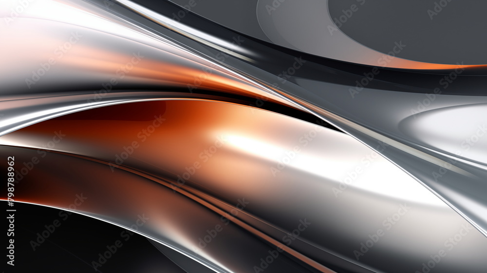 Abstract steel iron concept. Flowing metal abstraction
