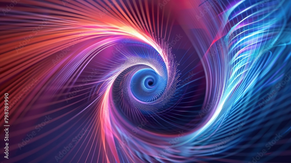 Fototapeta premium Abstract swirling patterns in optical fiber background