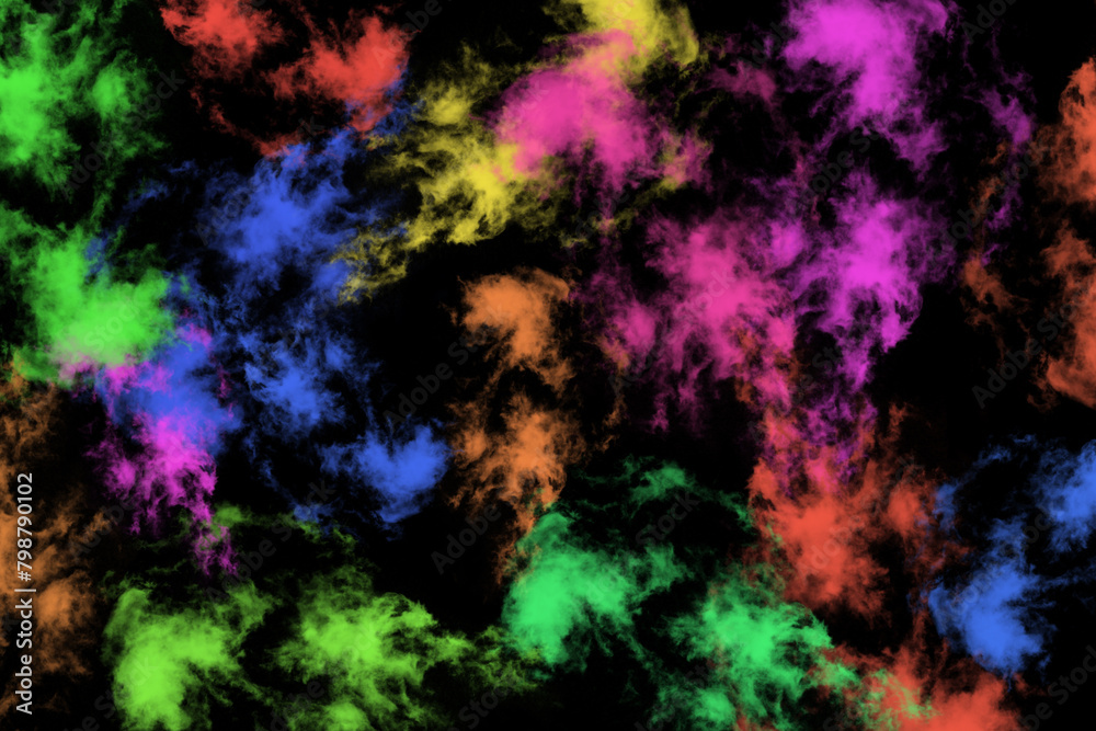 Textured Smoke, Abstract colorful,isolated on black background Textured Smoke, Abstract colorful,isolated on black background