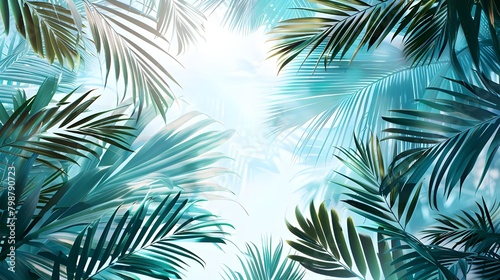 Text has plenty of room against an abstract background of new palm fronds and shadows on a lightcream wall