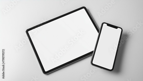 Mockup Template for Different Screen Sizes - Monitor, Tablet and Phone - Application Design, Web Design and User Interface Design - Asset for Presentation of Graphic Design and Portfolio photo