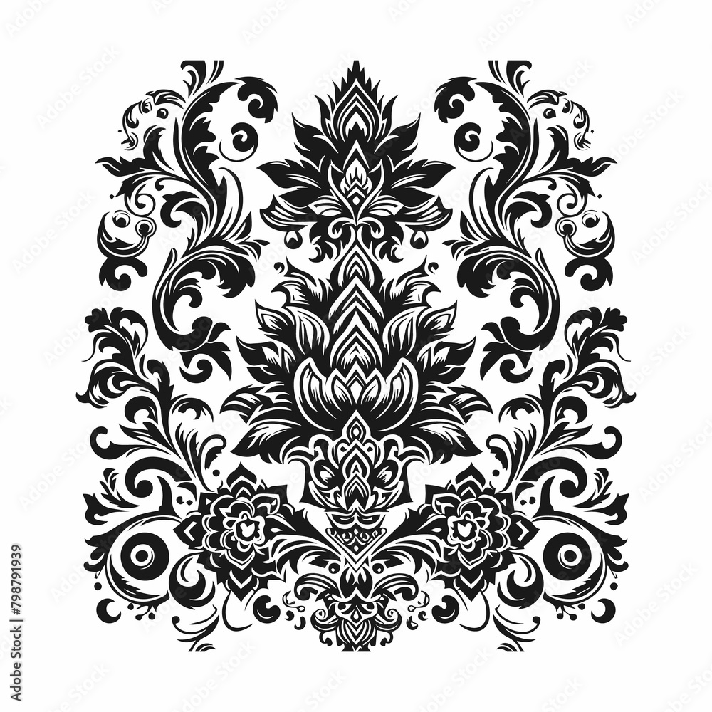 Vector decorative elegant vector seamless pattern design with white background Vector decorative elegant vector seamless pattern design with white background