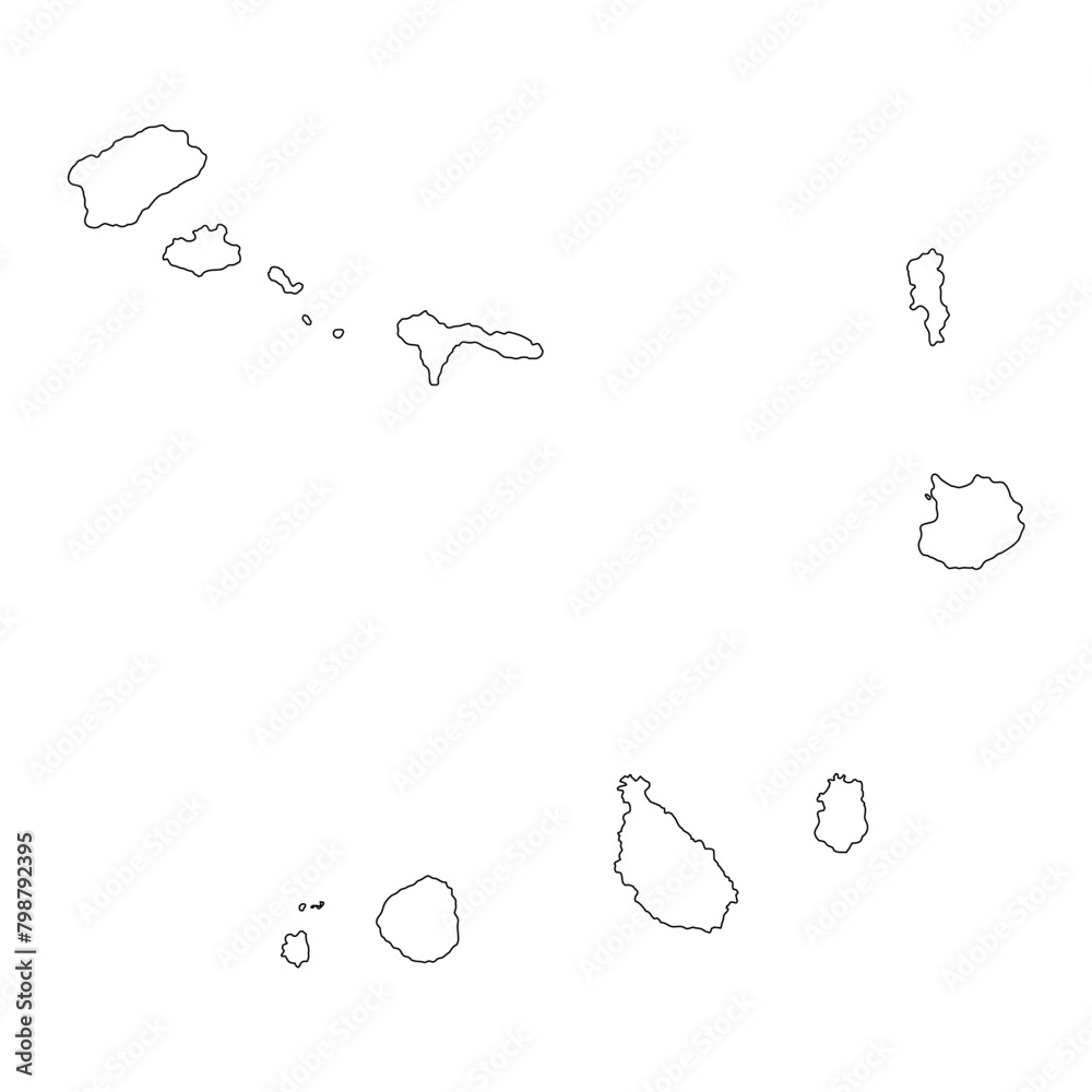 Cape Verde map. Vector illustration. Cape Verde map. Vector illustration.