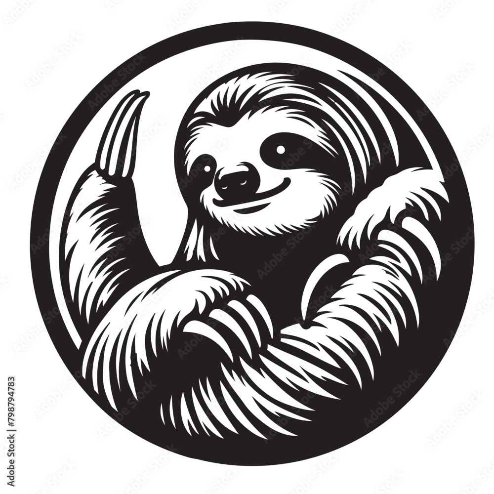 Black and White Sloth Vector Silhouettes - Sloth Silhouette Black and White Sloth Vector Silhouettes - Sloth Silhouette