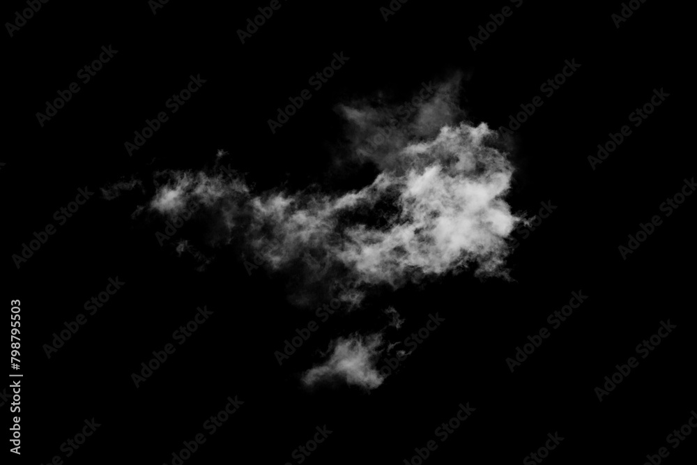 Textured cloud,Abstract black,isolated on black background