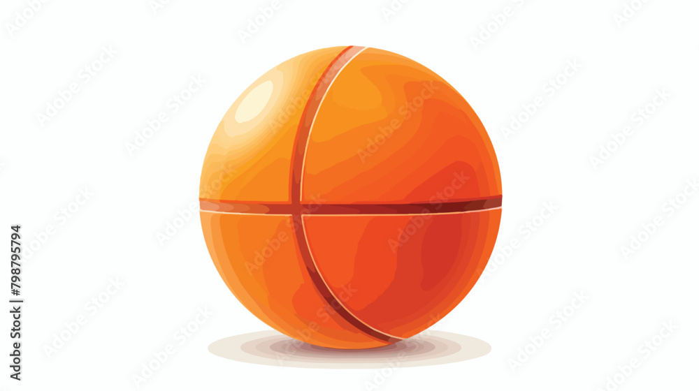 Basketball ball icon. Orange sport sphere orb for p