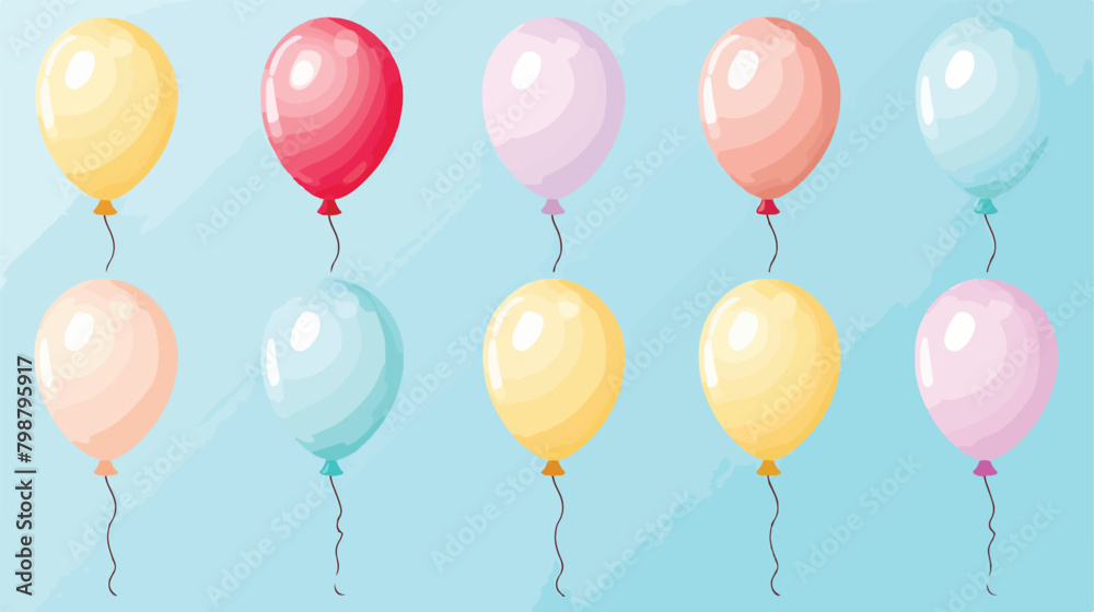 Deflated or empty balloons isolated on white backgr
