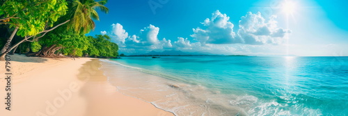 eco friendly background with clean and calm beach, marine life conservation efforts photo