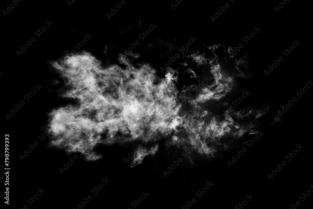 Textured cloud,Abstract black,isolated on black background