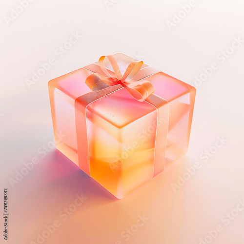 Transparent Gift Icon with Peach Gradient 