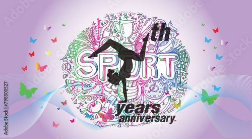 Yoga logo design. Women silhouette on background. Vector illustration.