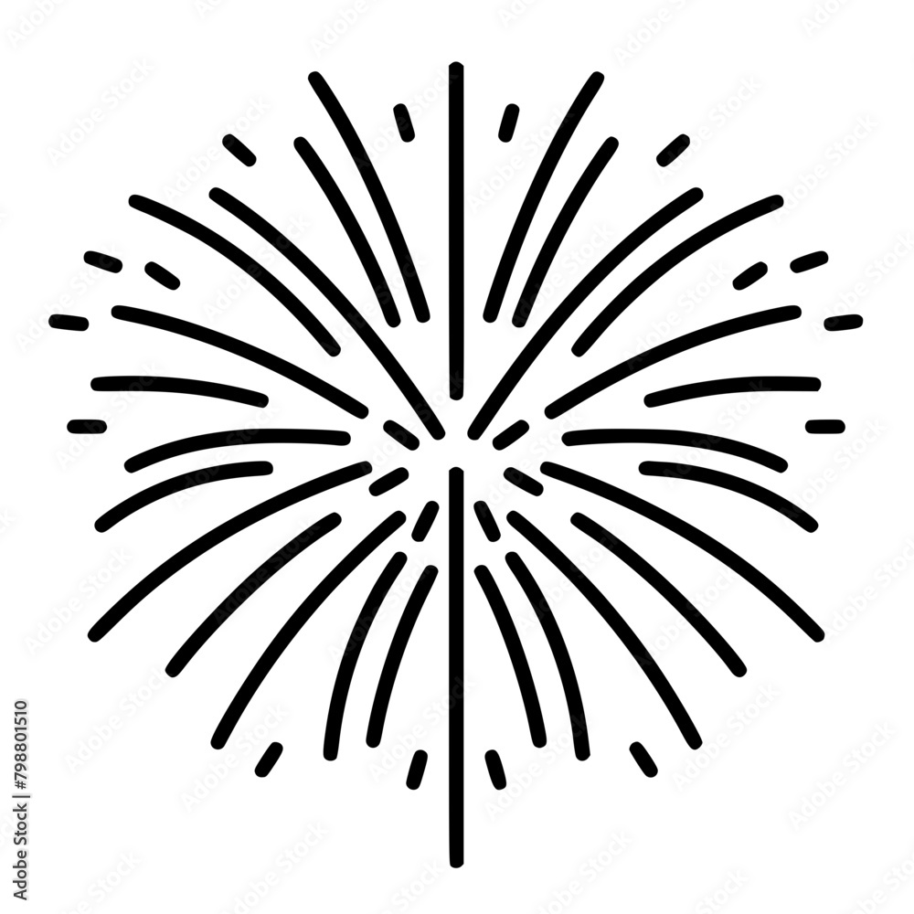 Fototapeta premium Firework icon, celebration icon, spark icon, party icon, anniversary icon, birthday icon, carnival icon, celebrate icon, festival icon, Christmas icon, event icon, explosion icon, sparkle icon