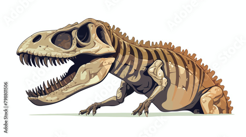Dinosaur skeleton. Tyrannosaurus rex fossils. Old e