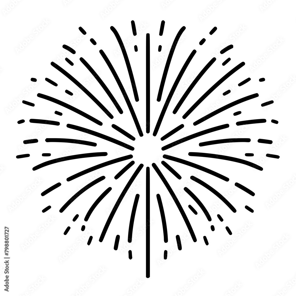 Fototapeta premium Firework icon, celebration icon, spark icon, party icon, anniversary icon, birthday icon, carnival icon, celebrate icon, festival icon, Christmas icon, event icon, explosion icon, sparkle icon