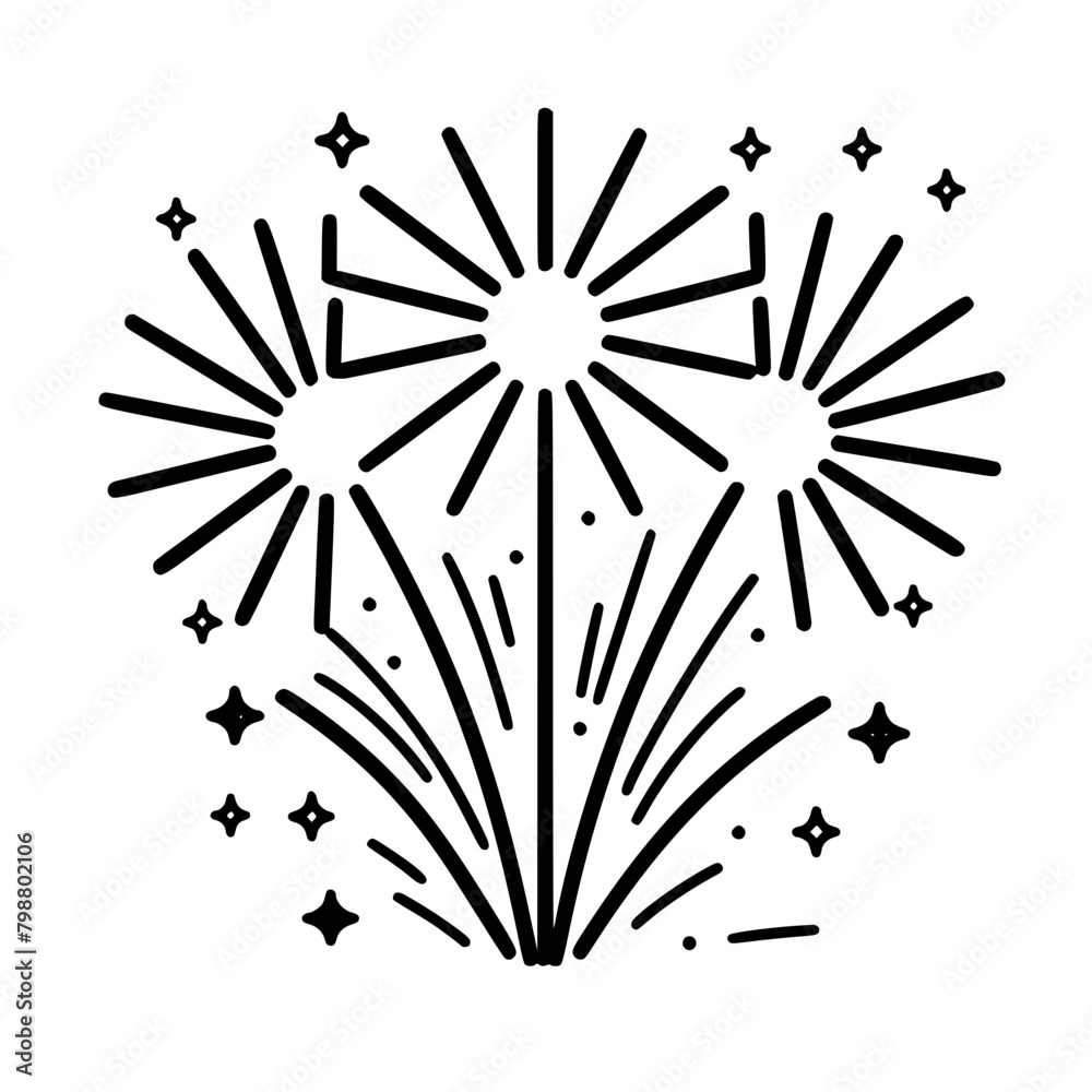 Obraz premium Firework icon, celebration icon, spark icon, party icon, anniversary icon, birthday icon, carnival icon, celebrate icon, festival icon, Christmas icon, event icon, explosion icon, sparkle icon