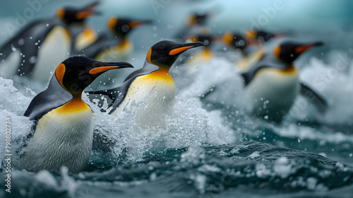 two penguins on ice