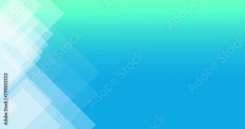 Loop animation of transparent white triangles on the left side of a blue background with space for text. Suitable as a background for opening titles, presentations, or transitions. UHD 4K 4096x2160