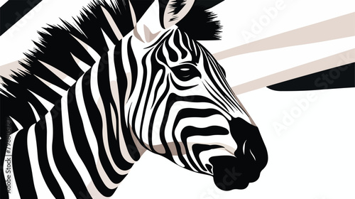 Black and white trendy zebra print vector flat illu