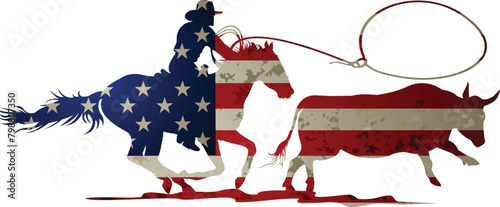 Man riding in rodeo wild west