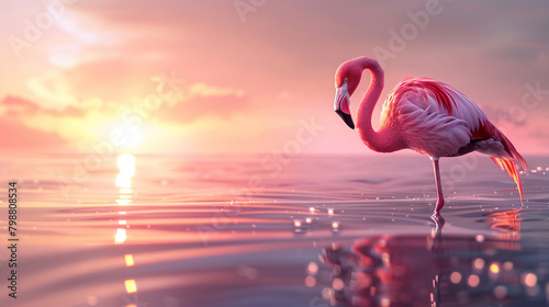 Flamingo. AI. photo
