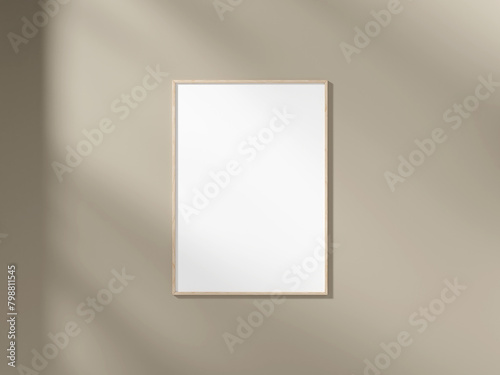 Mockup posters frame on wall in modern interior background. 3D rendering.