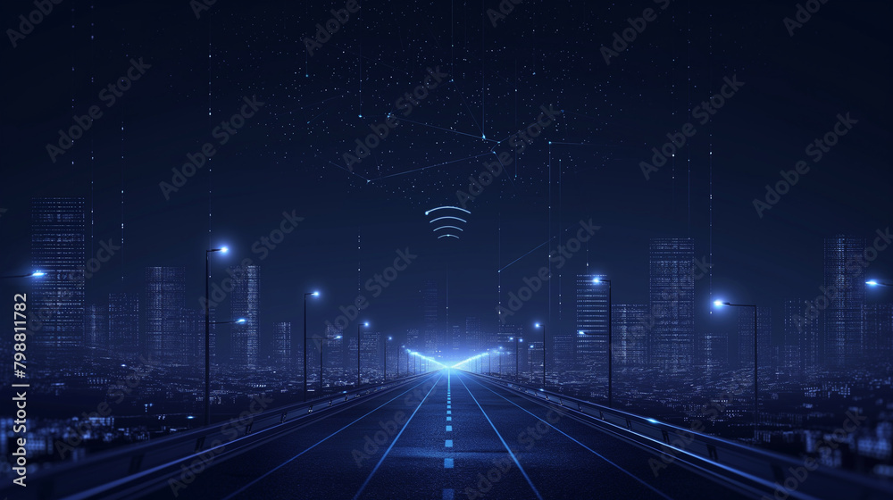 High speed wireless technology, telecommunication, internet of things concept, Smart city 5G technology.