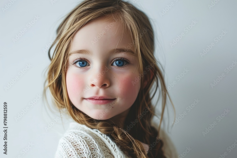 Portrait of a beautiful little girl with long hair and blue eyes Portrait of a beautiful little girl with long hair and blue eyes