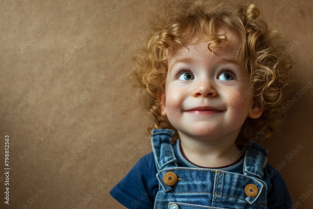 Portrait of adorable little boy with blond curly hair and blue eyes Portrait of adorable little boy with blond curly hair and blue eyes