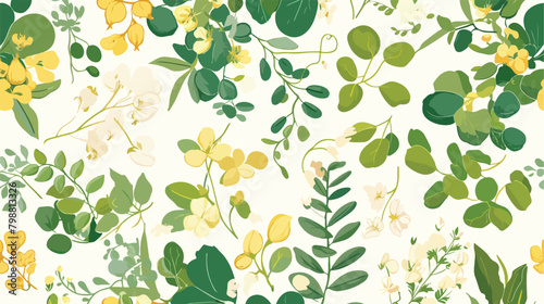 Botanical seamless pattern with Miracle Tree or Mor photo