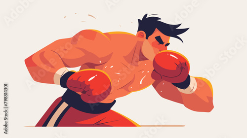 Boxer fighter boxing. Professional box athlete pinc photo