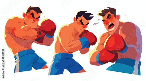 Boxer fighter boxing. Professional box athlete pinc photo