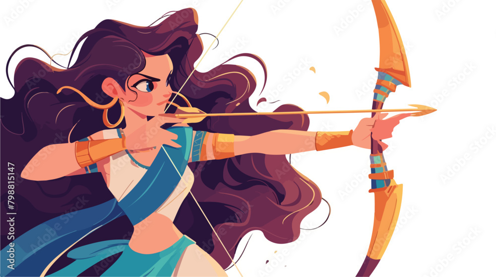 Brave female warrior from Egyptian mythology or anc