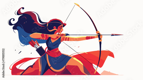 Brave female warrior from Egyptian mythology or anc photo