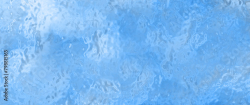 Blue winter vector art background for cover design, cards, flyer, poster, banner. Blur blue glass texture with bokeh. Hand drawn Christmas illustration. Merry Christmas! Frozen glass backdrop. Snow.
