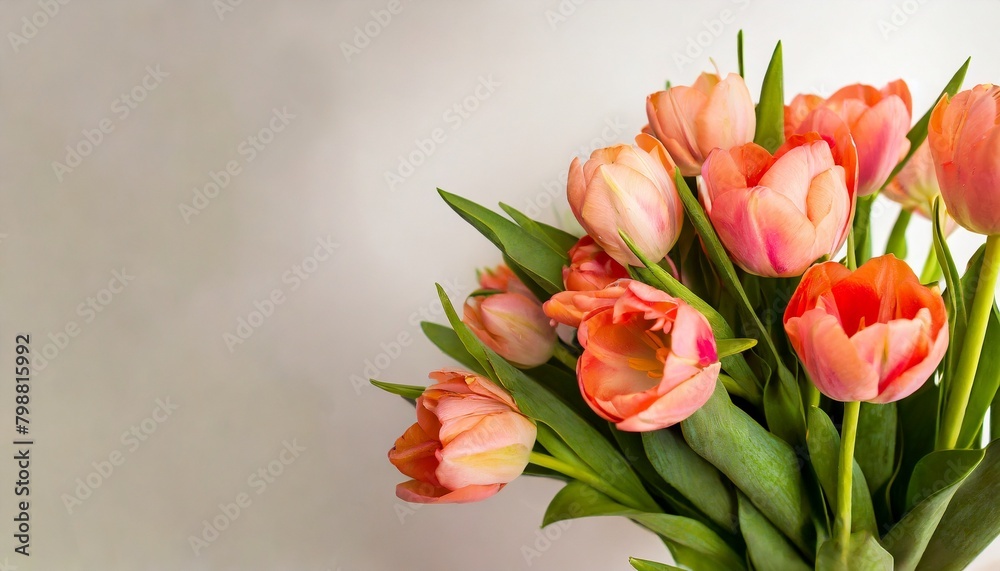 Obraz premium ピンクのチューリップの花束
