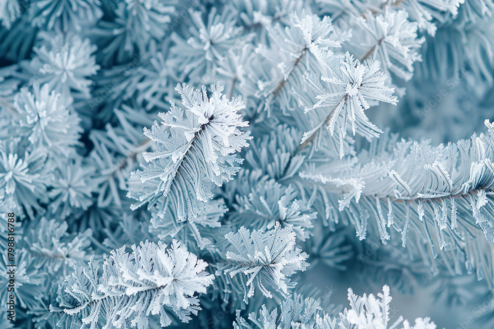 Textured intricate frost patterns and icy formations, offer a chilly and wintery backdrop, perfect for conveying coziness and seasonal charm in holiday-themed branding.