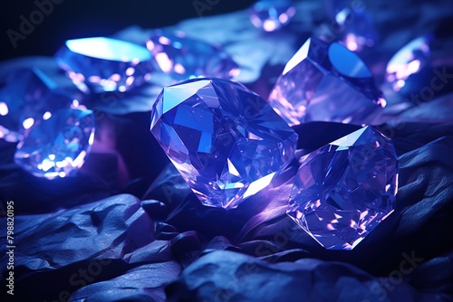 Crystals of blue vitriol - Copper sulfate photo