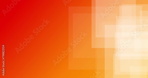 Loop animation of transparent white squares on the right side of a red yellow background with space for text. Suitable as a background for opening titles or presentations. UHD 4K 4096x2160 video