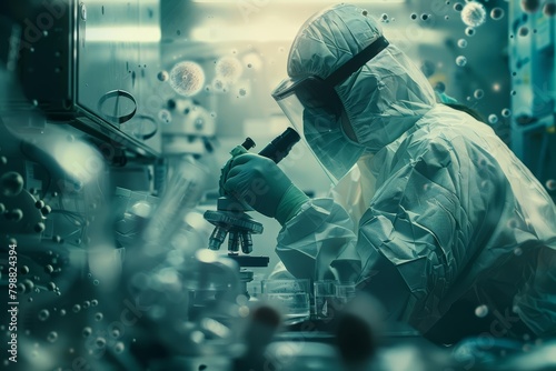 Biosafety protocols are integral in laboratories, preventing unintended consequences while researching pathogenic microbes, all within a hitech concept photo