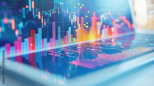 Wallpaper Mural Laptop with graphs and charts Torontodigital.ca