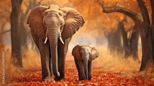 African Elephants Wildlife animal in forest field UHD WALLPAPER