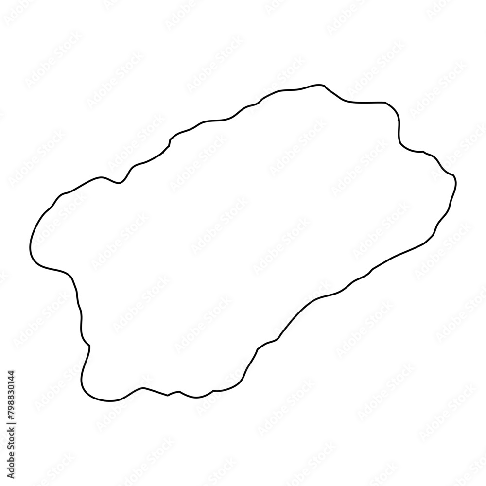 Santo Antao island map, Cape Verde. Vector illustration.