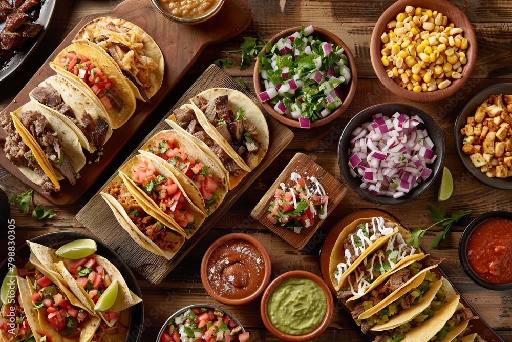 Celebrating Tradition and Flavor Authentic Taco Setups on Rustic Wooden Tabletops Celebrating Tradition and Flavor Authentic Taco Setups on Rustic Wooden Tabletops