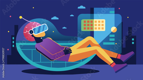 In a virtual reality world a persons surroundings suddenly become pixelated as they undergo a neural implant upgrade their body lying motionless in a.