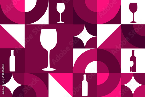 National Wine Day. May 25. Seamless geometric pattern. Template for background, banner, card, poster. Vector EPS10 illustration.